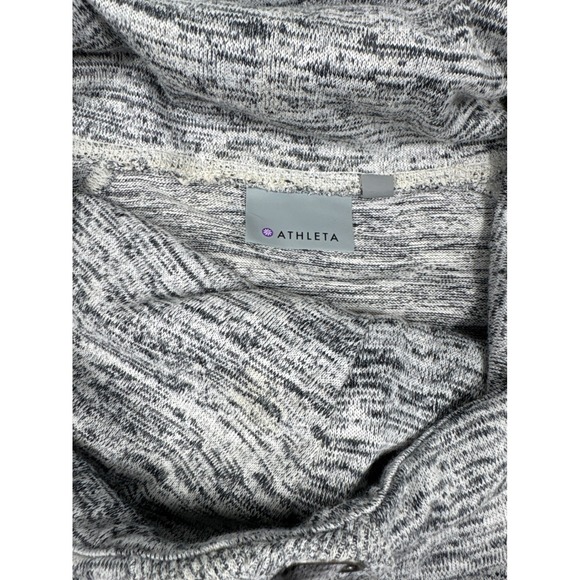 Athleta Women Gray Space Dye Cowl Neck Tunic Sweatshirt Zip Pockets XXS RN54023 - Picture 3 of 12